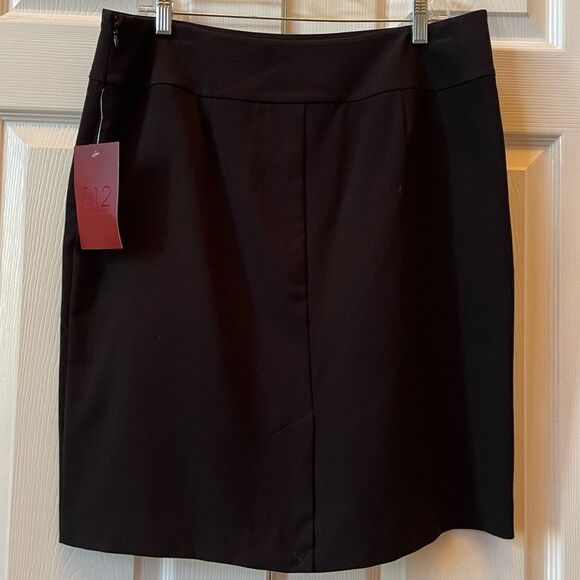 BLACK FULLY LINED SIDE ZIPPERED PENCIL SKIRT BY 212 COLLECTION SIZE 14 NWT - Picture 1 of 5
